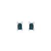 1/5 Ct Princess Cut Blue Natural Diamond Solitaire Stud Earrings For Women Men 14k White Gold Post Clutch & Sterling Silver (0.20 Carat) view 2
