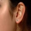 1/5 Ct Princess Cut Blue Natural Diamond Solitaire Stud Earrings For Women Men 14k White Gold Post Clutch & Sterling Silver (0.20 Carat) view 3