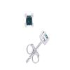 1/4 Ct Princess Cut Blue Natural Diamond Solitaire Stud Earrings For Women Men 14k White Gold Post Clutch & Sterling Silver (0.25 Carat) view 1