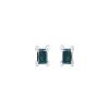 1/4 Ct Princess Cut Blue Natural Diamond Solitaire Stud Earrings For Women Men 14k White Gold Post Clutch & Sterling Silver (0.25 Carat) view 2