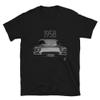 1958 Chevy 'Vette Classic Car Short-Sleeve Unisex T-Shirt Black view 1