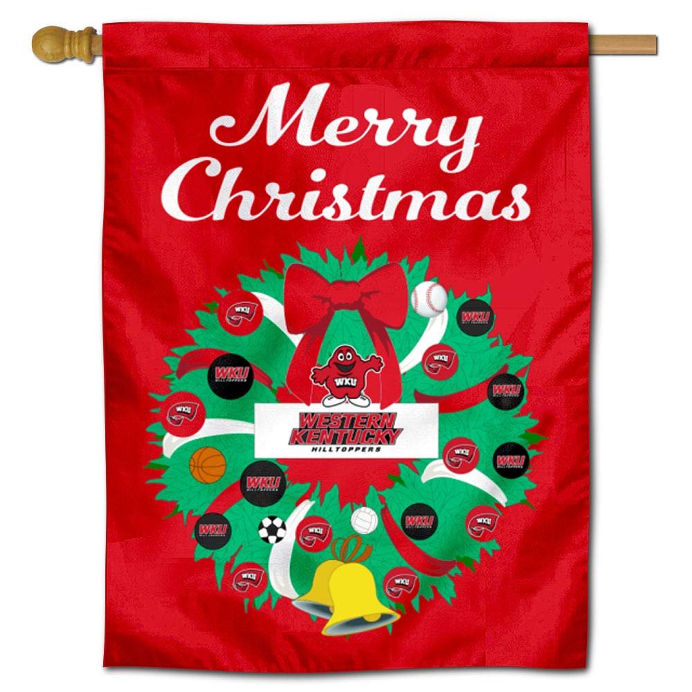 Western Kentucky Hilltoppers Happy Holidays Christmas Banner Flag