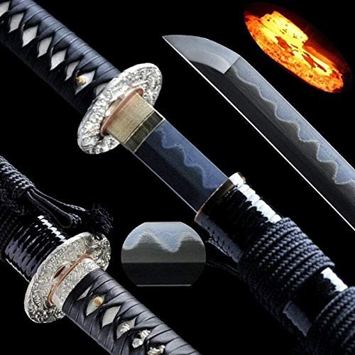 GLW Sword Samurai Sword Nihontou Uchigatana Multiple-Refined Steel Blade Clay Tempered