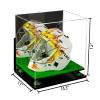 Better Display Cases Acrylic Lacrosse Helmet Display Case with Mirror, Wall Mount, Green Risers and Turf Base (A002-GRR) view 2