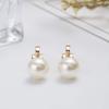 ADAIER Clip On Stud Earrings with 8mm Simulated Freshwater Shell Pearl,Non-Pierced Ears Jewelry for Women(SE-08) (Gold) view 2