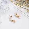 ADAIER Clip On Stud Earrings with 8mm Simulated Freshwater Shell Pearl,Non-Pierced Ears Jewelry for Women(SE-08) (Gold) view 4