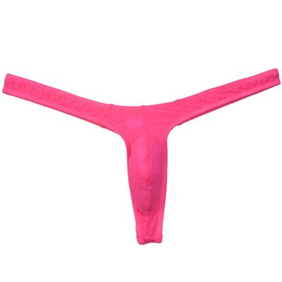 Jaxu Men's Lace Jacquard Thong Underwear Pink Large