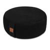 FelizMax Round Velvet Meditation Pillow D=13"/16" H=5.5" Yoga Bolster Floor Pouf Zafu Buckwheat Meditation Cushion for Sitting on Floor,Removable Organic Cotton Cover Kneeling Pillow (Black, 13"13") view 1