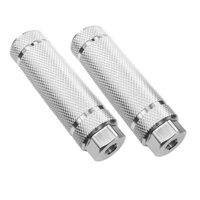 Aluminum Alloy Bike Pegs,Fit 3/8 inch Axles,Foot Pedals Backseats Stands,Durable, Non-Slip(2 Pieces) (Silver)