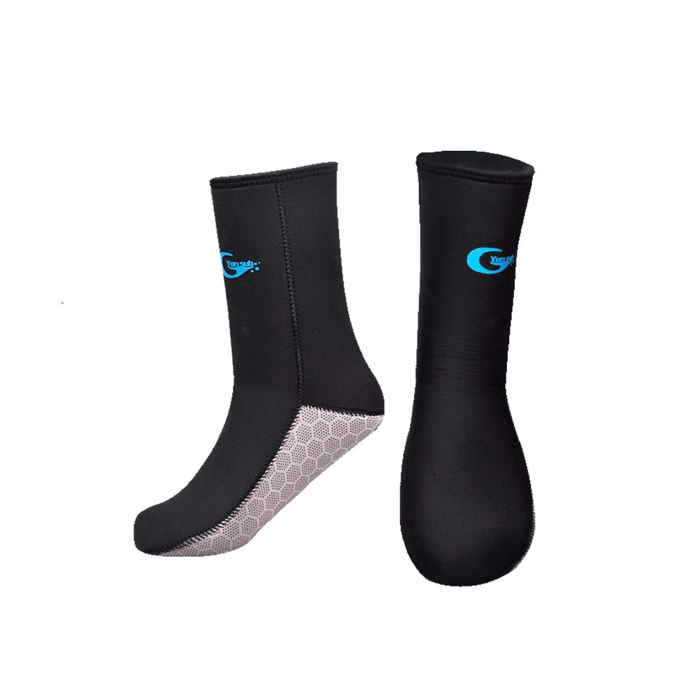yonsub 3mm/5mm Diving Socks Neoprene Beach Water Socks Flexible Anti Slip Wetsuit Boots for Men Women (Black-5mm, XXL)
