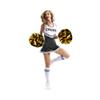 Hooshing 2PCS Gold and Black Pom Poms Cheerleading Metallic Cheer Pom Poms with Baton Handle for Sports Team Spirit Party Kids Adults view 3