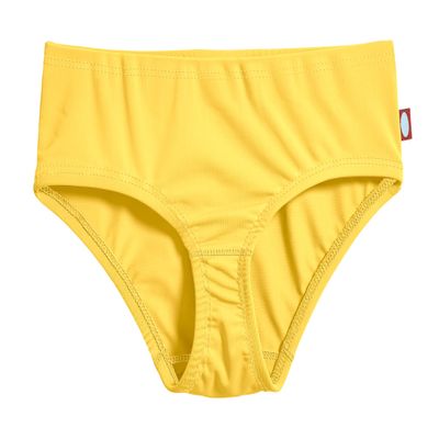 City Threads Girls Swim Brief Bottom UPF 50+ Rash Guard Bathing Suit Soft Comfortable Durable Made in USA, Yellow, 10Y