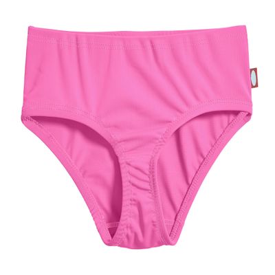 City Threads Girls Swim Bikini Bottom - UPF 50+ Sun Protection, Soft, Comfortable, Durable, Made in USA - Medium Pink with Matching Stitch, 5