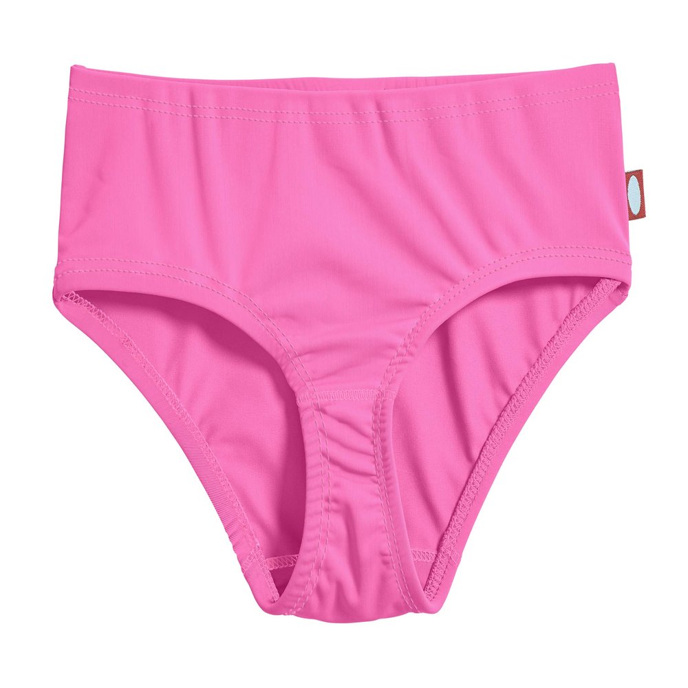 City Threads Girls Swim Bikini Bottom - UPF 50+ Sun Protection, Soft, Comfortable, Durable, Made in USA - Medium Pink with Matching Stitch, 5