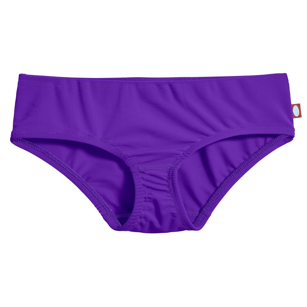 City Threads Girls Swim Bikini Bottom - UPF 50+ Sun Protection, Soft, Comfortable, Durable, Made in USA - Purple with Matching Stitch, 5
