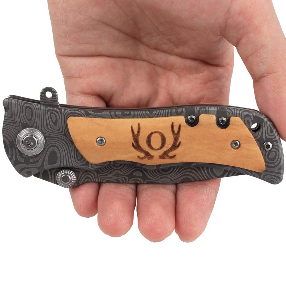 Fanfoobi Engraved Tactical Pocket Knife with Letter O (from Alphabet 26 A-Z), Boyfriend & Husband Gift, Birthday & Valentine's Day Gifts for Men
