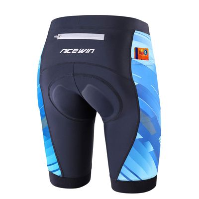 Womens Bike Shorts 4D Gel Pading Cycling Spinning Biker Bicycle Short with Pockets Wide Waistband Blue S