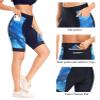 Womens Bike Shorts 4D Gel Pading Cycling Spinning Biker Bicycle Short with Pockets Wide Waistband Blue S view 3
