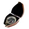 Antique Nautical Map Reader Compass 3" Brass Navigation Pocket Compass with Brown Leather Case view 4