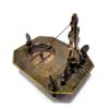 Antique Nautical Round Sundial Engrave Gilbert & Sons London Sundial Compass 2" Brass Navigation Compass with Wooden Box view 4