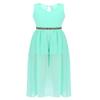 Kaerm Big Girls V Neck Rhinestone Chiffon Romper Dress for Wedding/Birthday/Prom/Ballroom Dancewear Mint_Green 8 view 2