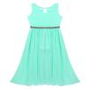 Kaerm Big Girls V Neck Rhinestone Chiffon Romper Dress for Wedding/Birthday/Prom/Ballroom Dancewear Mint_Green 8 view 4