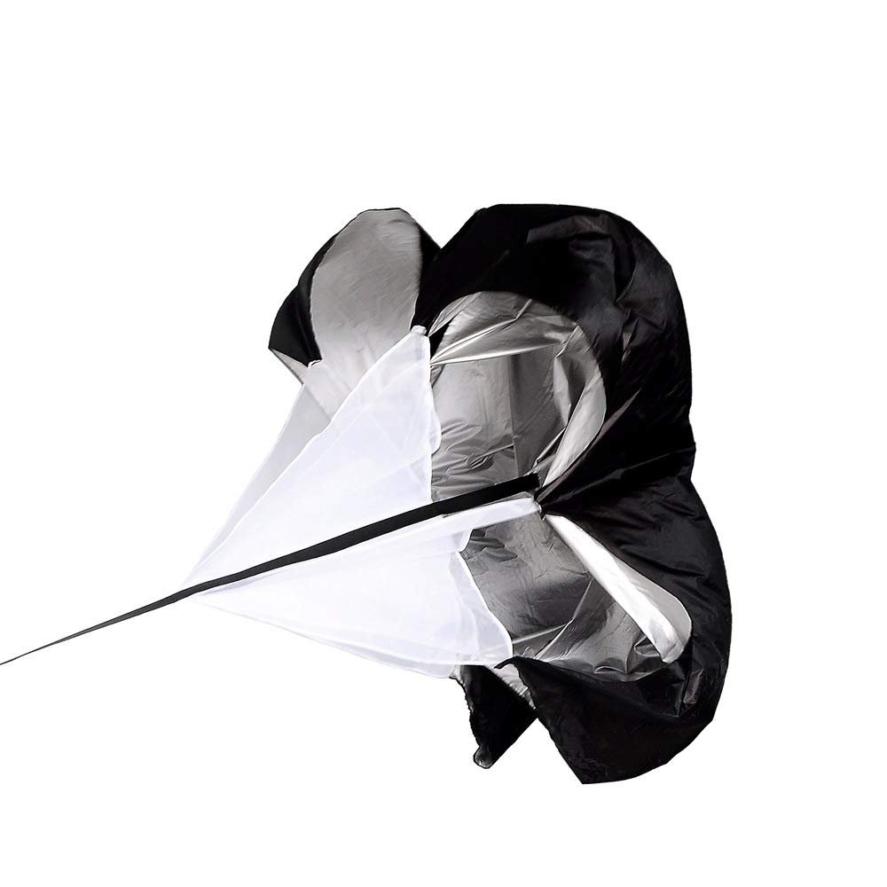 Running Speed Training,2 Umbrella Speed Chute,Resistance Parachute,Training Parachute,Running Parachute for Adul,Black