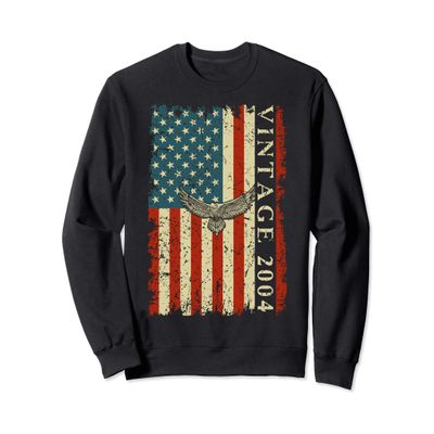 2004 16 Year Old Birthday Gifts For Boys Girls US Flag Eagle Sweatshirt