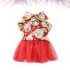 balacoo 1pc Chinese Style Pet Costume Stylish Autumn Winter Clothes for Dogs and Cats Warm Dress for Festivals Special Occasions and Outdoor Activities view 3