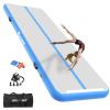 AKSPORT 8inch Air Mat Tumble Track Inflatable Gymnastics Tumbling Mats for Home Use/Cheerleading/Yoga/Training with Pump Light Blue view 1