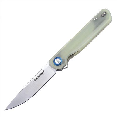 Harnds Wind Pocket Knife Flipper 14C28N Steel G10 Handle Folding Knife Ball Bearing with 2-Position Clip for Camping Survival and EDC