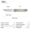 Harnds Wind Pocket Knife Flipper 14C28N Steel G10 Handle Folding Knife Ball Bearing with 2-Position Clip for Camping Survival and EDC view 2