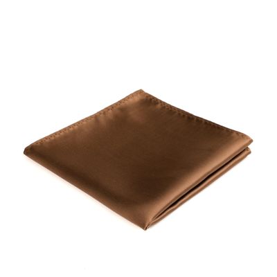 fortunatever Mens Solid Satin Pocket Square(Brown)