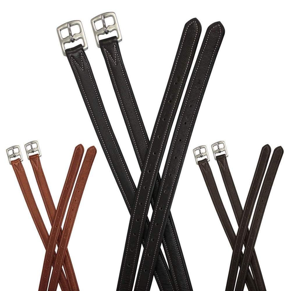 Paris Tack Super Soft Triple Layer English Stirrup Leathers with One Year Warranty (45" (Kids), Black)