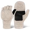 OutdoorEssentials Fingerless Winter Gloves Convertible Mittens for Men & Women - Warm Knit Flip Top Wool Mitten Gloves view 1