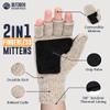 OutdoorEssentials Fingerless Winter Gloves Convertible Mittens for Men & Women - Warm Knit Flip Top Wool Mitten Gloves view 3