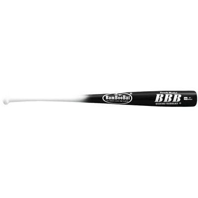 BamBooBat by Pinnacle Sports Equipment INC. Youth Durable Bamboo Baseball Bat for Players Aging 5-13 Years Old, White Handle/Black Barrel, 30 Inch, YHWBB30
