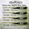 BAMBOOBAT by Pinnacle Sports Equipment INC. Youth Durable Bamboo Baseball Bat for Players Aging 5-13 Years Old, White Handle/Red Barrel, 30 Inch view 3