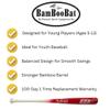 BAMBOOBAT by Pinnacle Sports Equipment INC. Youth Durable Bamboo Baseball Bat for Players Aging 5-13 Years Old, White Handle/Red Barrel, 30 Inch view 4