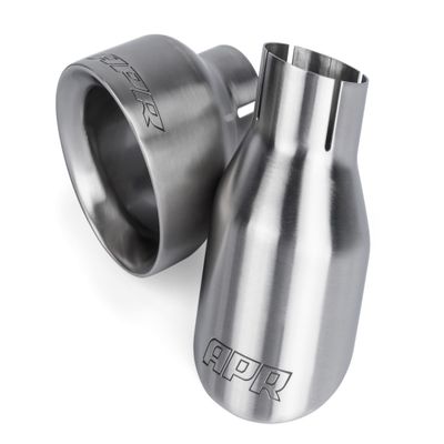 APR TPK0002 Double-Walled 4 in. Slash-Cut Tips Brushed - Set of 2