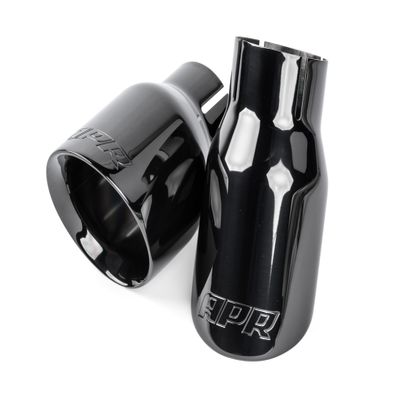 APR TPK0008 Double-Walled 3.5 in. Slash-Cut Tips Diamond Black - Set of 2