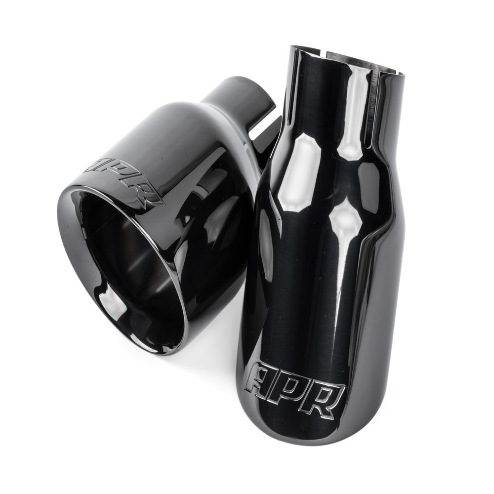 APR TPK0008 Double-Walled 3.5 in. Slash-Cut Tips Diamond Black - Set of 2