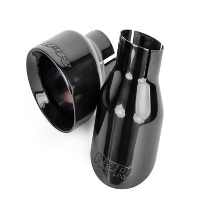 APR TPK0003 Double-Walled 4 in. Slash-Cut Tips Polished Diamond Black - Set of 2