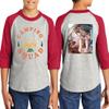 Custom Youth Raglan Shirts Personalized Two Side Baseball Shirt Heathergrey-red view 3