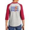 Custom Youth Raglan Shirts Personalized Two Side Baseball Shirt Heathergrey-red view 4