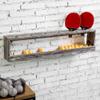 MyGift Wall Mounted Torched Wood Table Tennis Rack for Ping Pong Paddles and Balls Storage Shelf view 3