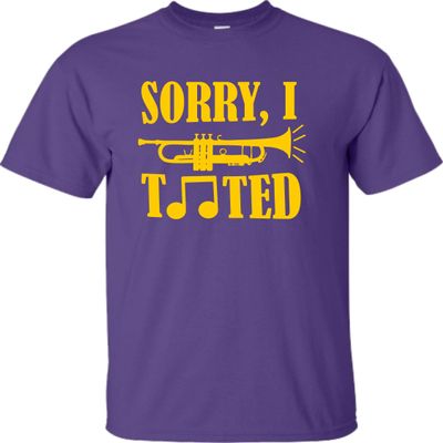 Go All Out XXXXX-Large Purple Adult Sorry I Tooted Funny Band Humor Trumpet T-Shirt