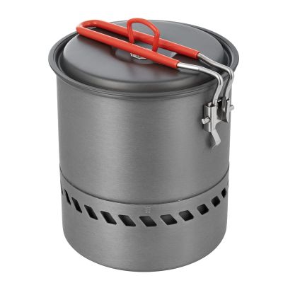 Bulin Camping Pot, 1.5L High Efficiency Backpacking Pot Ultralight Camping Cooking Set Cookware Gear with Heat-Proof Handle & Heat Exchanger for Outdoor Picnic Hiking Travel