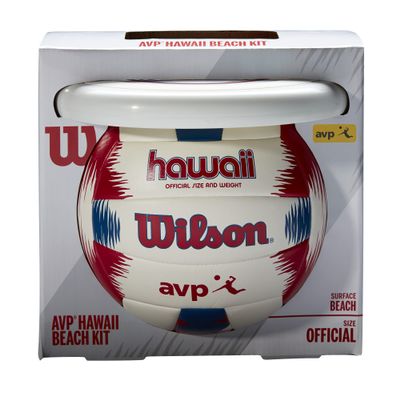 WILSON AVP Hawaii Outdoor Volleyball Kit - Official Size, Maroon/Blue/White