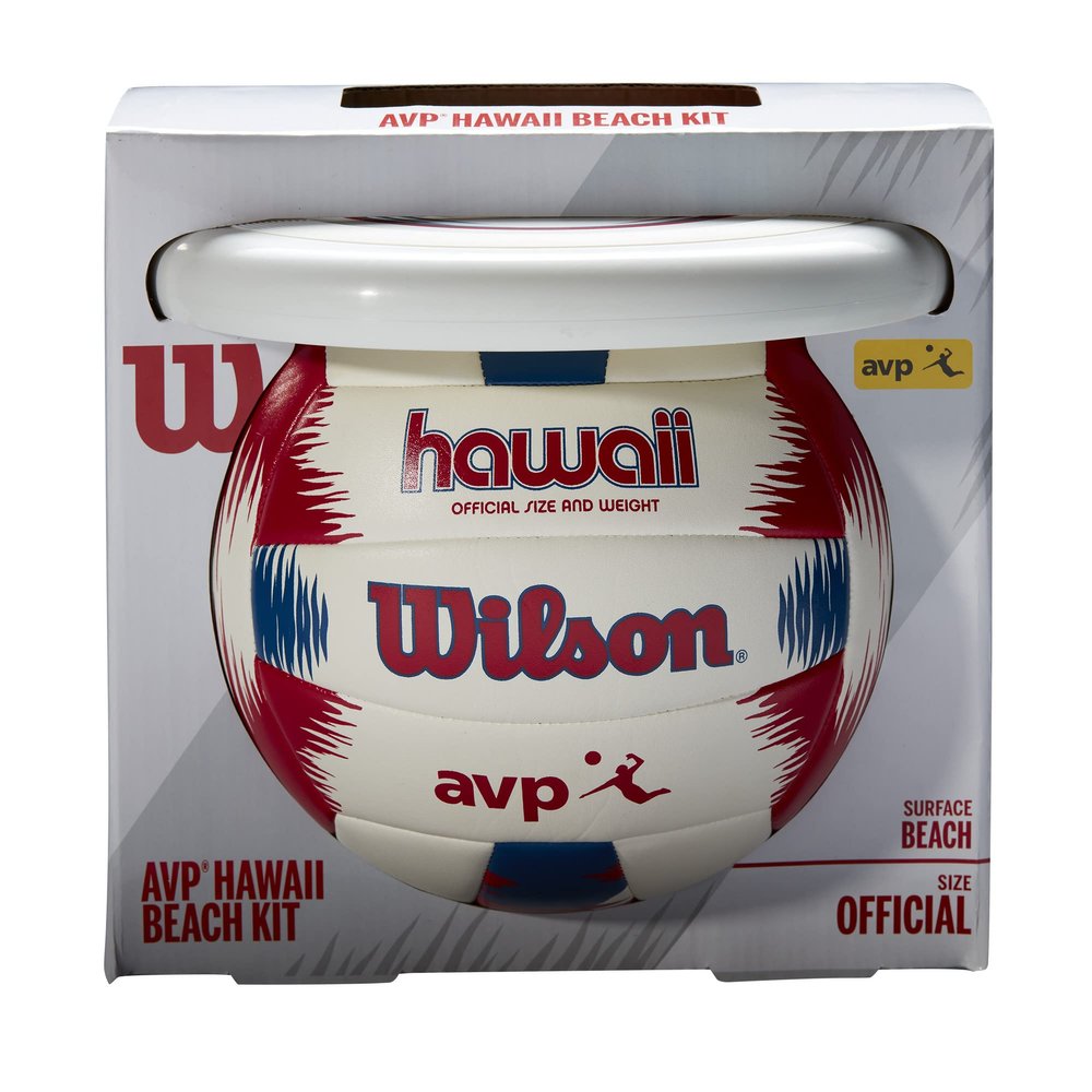 WILSON AVP Hawaii Outdoor Volleyball Kit - Official Size, Maroon/Blue/White